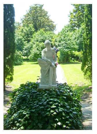 a statue of a wood nymph at Middleton Gardens Plantation, Charleston, S